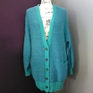 Free people  snow drop cardigan sweater blue turquoise xs small NWT